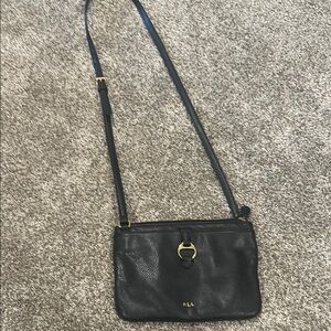 Ralph Lauren Black Crossbody Bag with Gold Hardware